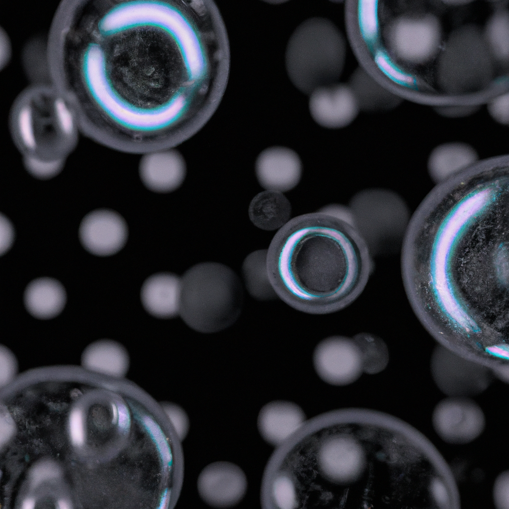 Abstract glass-like cells with cyan gradient and glossy bokeh, ultra-detailed