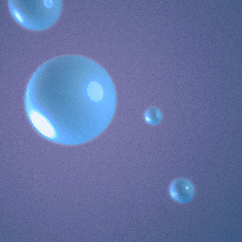 Soft blue and purple gradient with glassy spheres forming a modern privacy-safe aesthetic